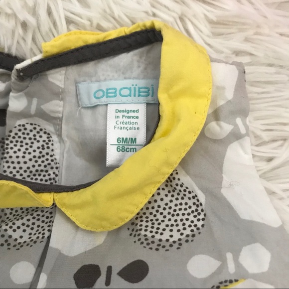 ❌Gold❌Obaïbi Baby Girl Gray Yellow Dress 🍐 - Picture 4 of 6